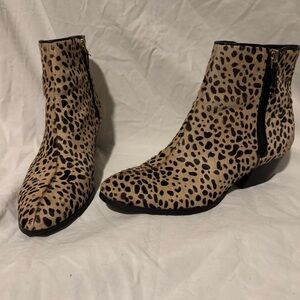 Franco Sarto calf hair ankle boots in animal print